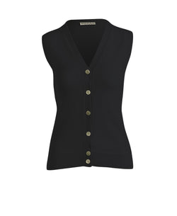 Sleeveless V-Cardigan