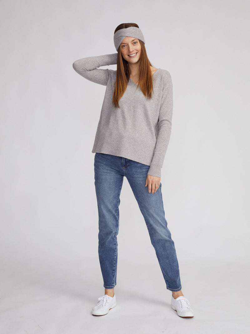Boxyshape V Neck Ash
