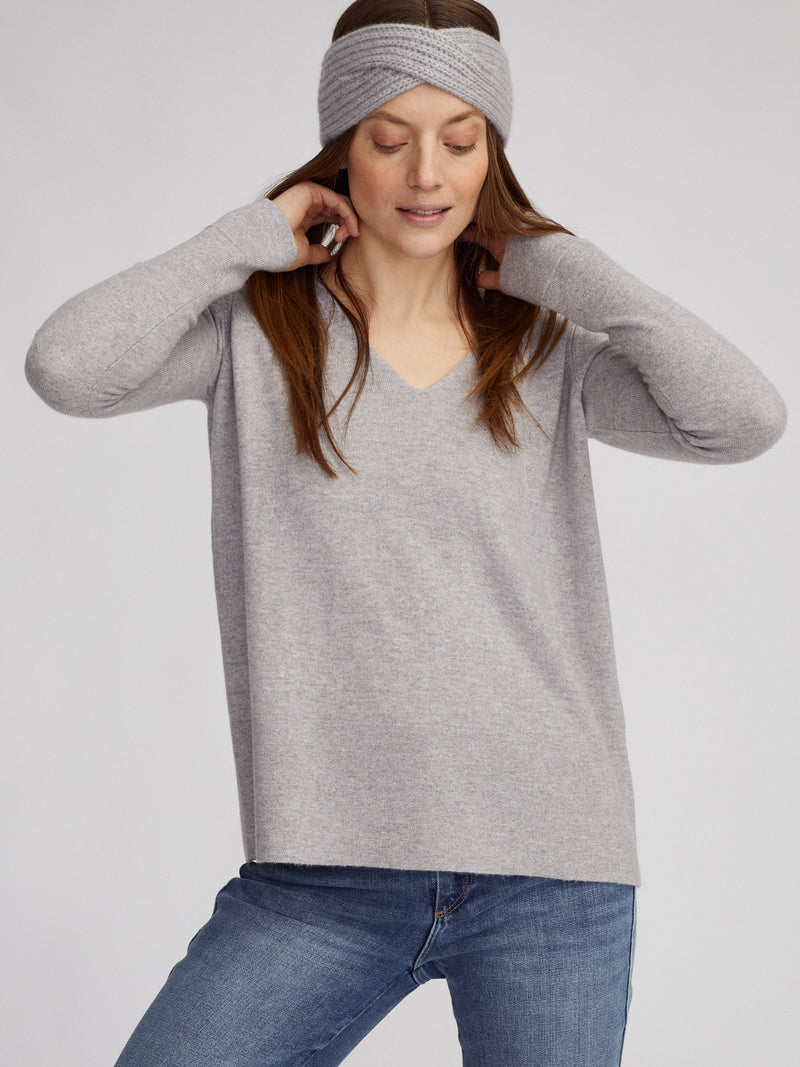 Boxyshape V Neck Ash
