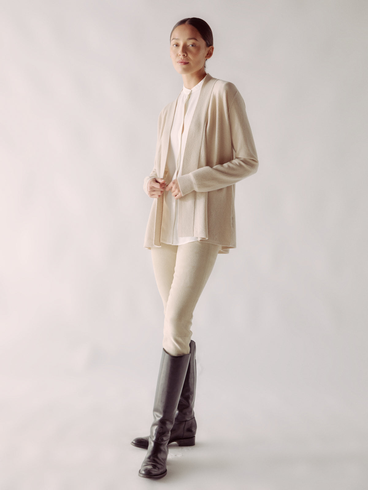 Short Open Cardigan - Oatmeal