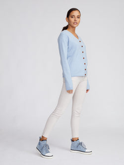 Boxy V Cardigan Baby Blue