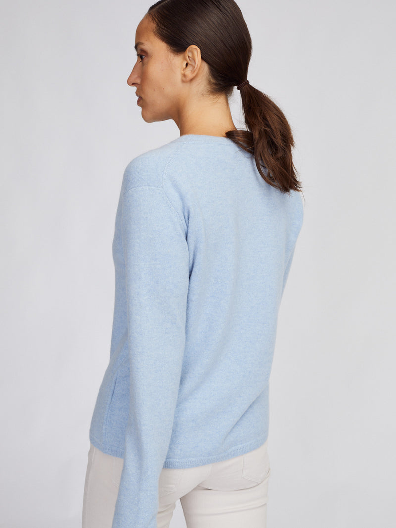 Boxy V Cardigan Baby Blue