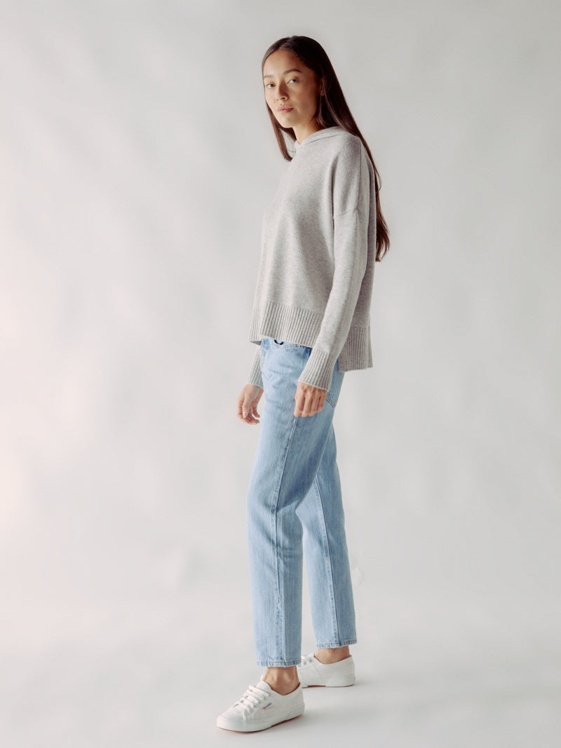 Hoody Shape Pullover with Slits