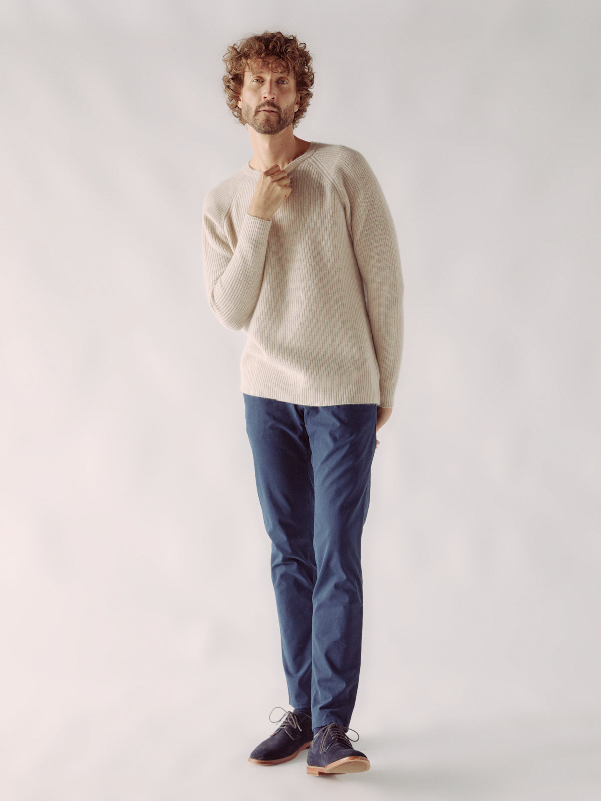 Round Neck Ribbed - Oatmeal