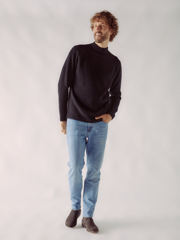 Stand Up Collar Ribbed