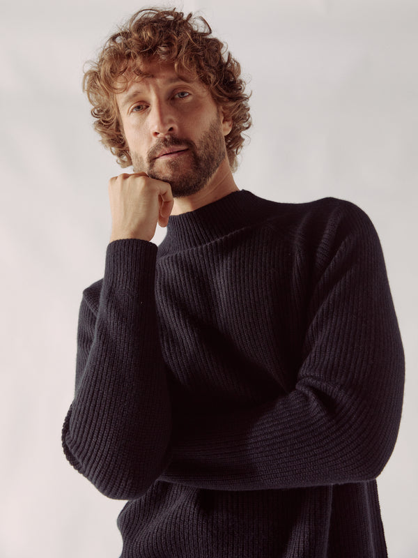 Stand Up Collar Ribbed